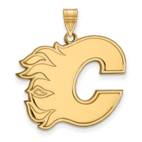 10k Yellow Gold NHL Calgary Flames XL Pendant