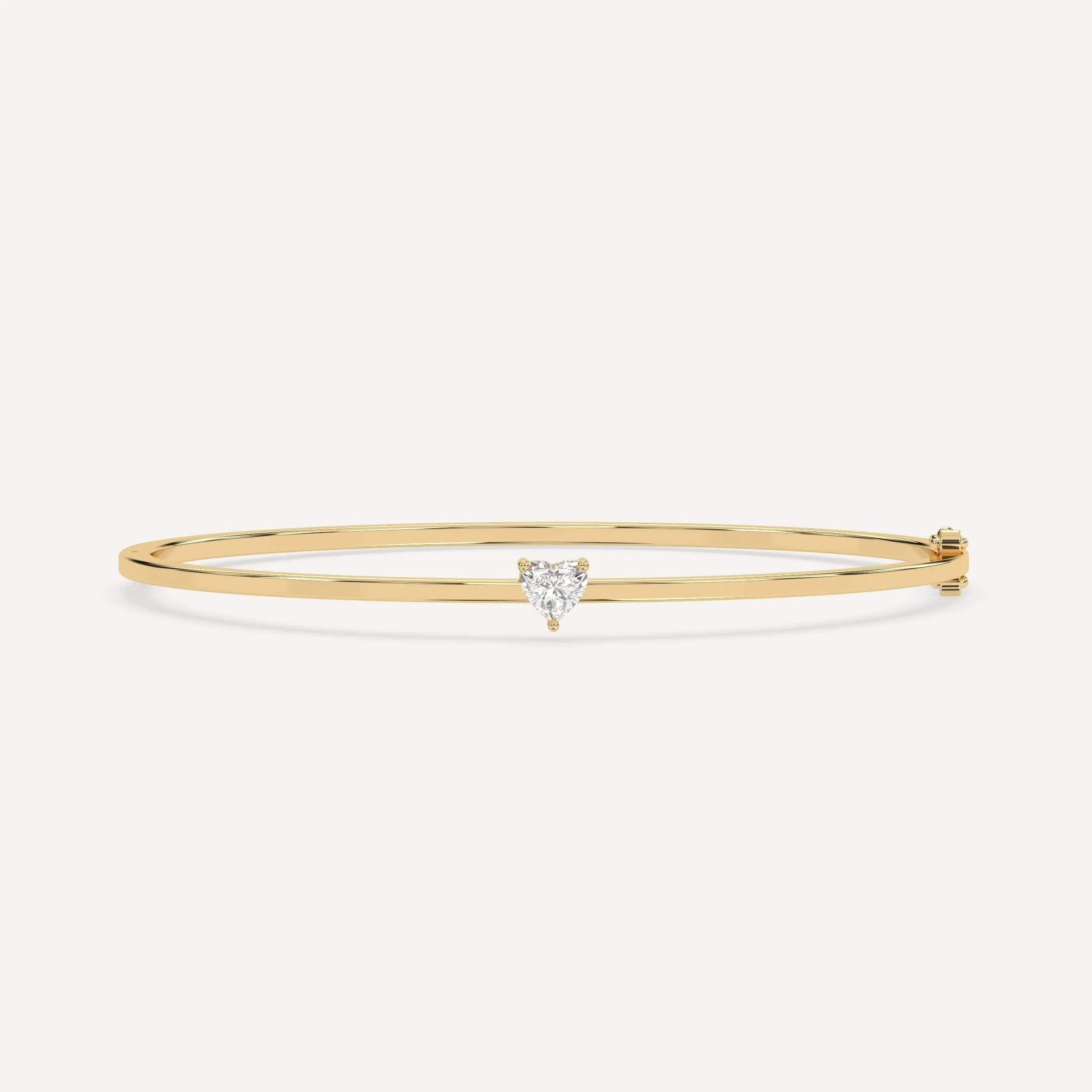 1/2 carat Heart Diamond Solitaire, Bangle Bracelet