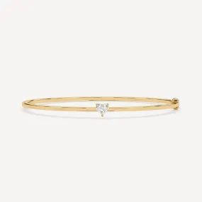 1/2 carat Heart Diamond Solitaire, Bangle Bracelet