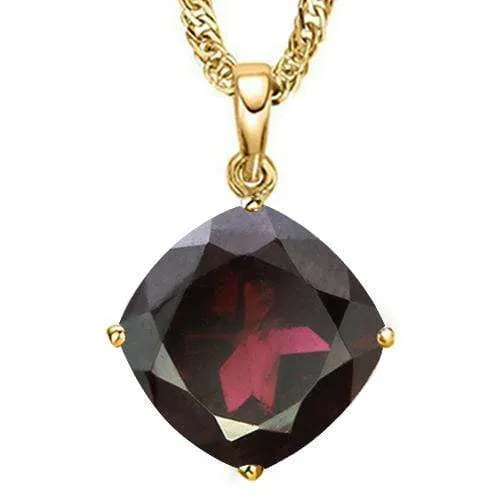 1.30 CT GARNET 10KT SOLID GOLD PENDANT