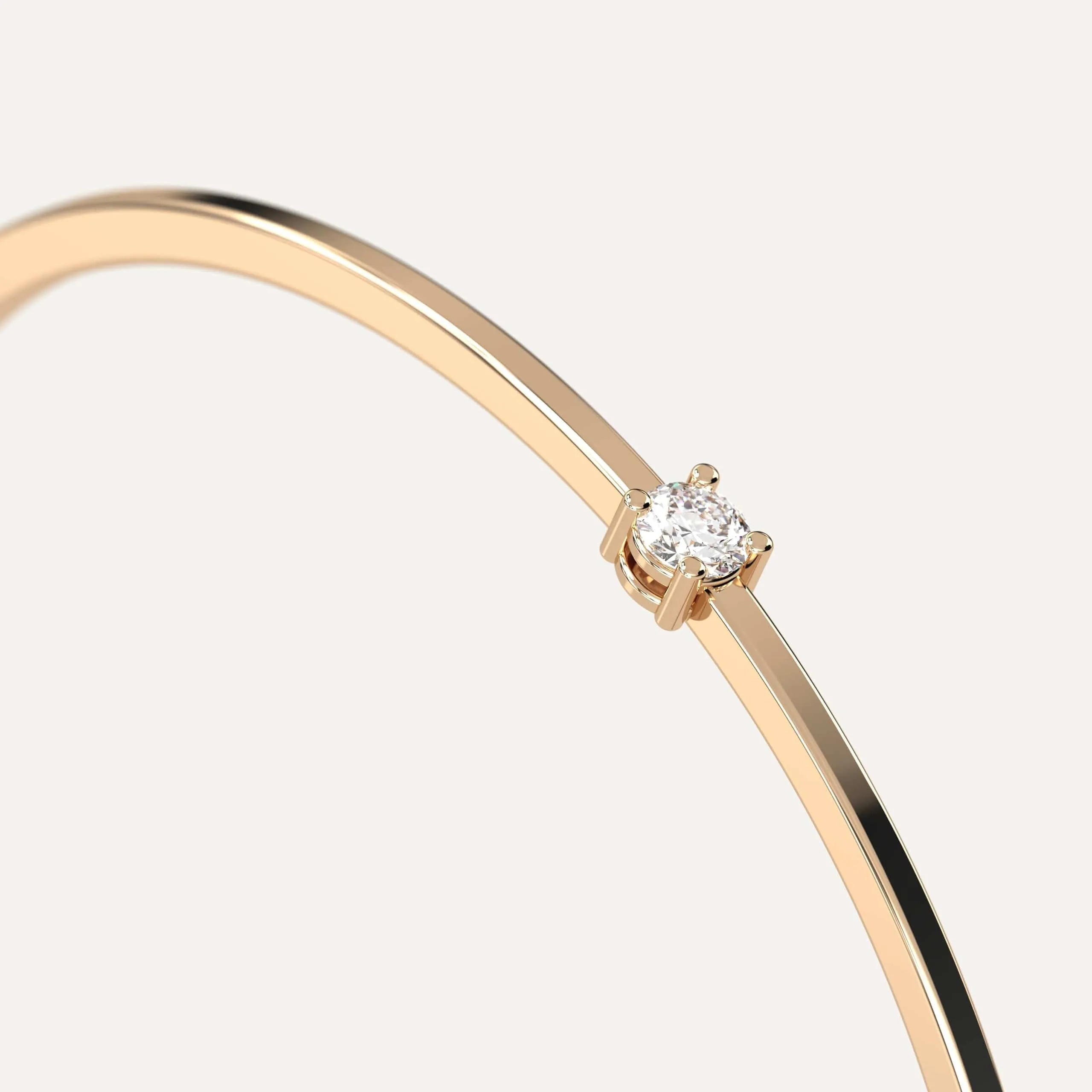 1/4 carat Round Diamond Solitaire, Bangle Bracelet