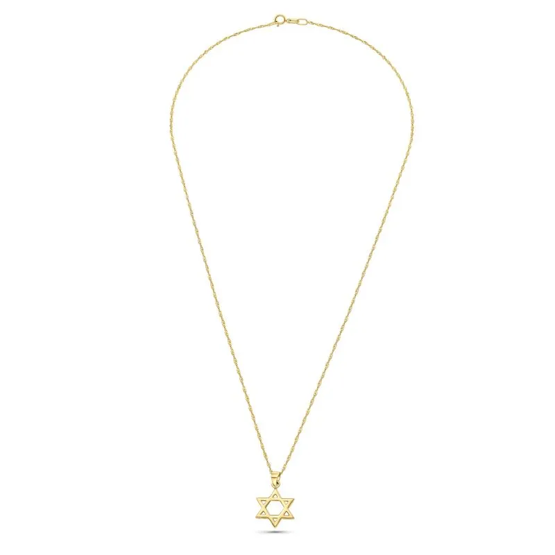 14K Gold Small Star of David Pendant