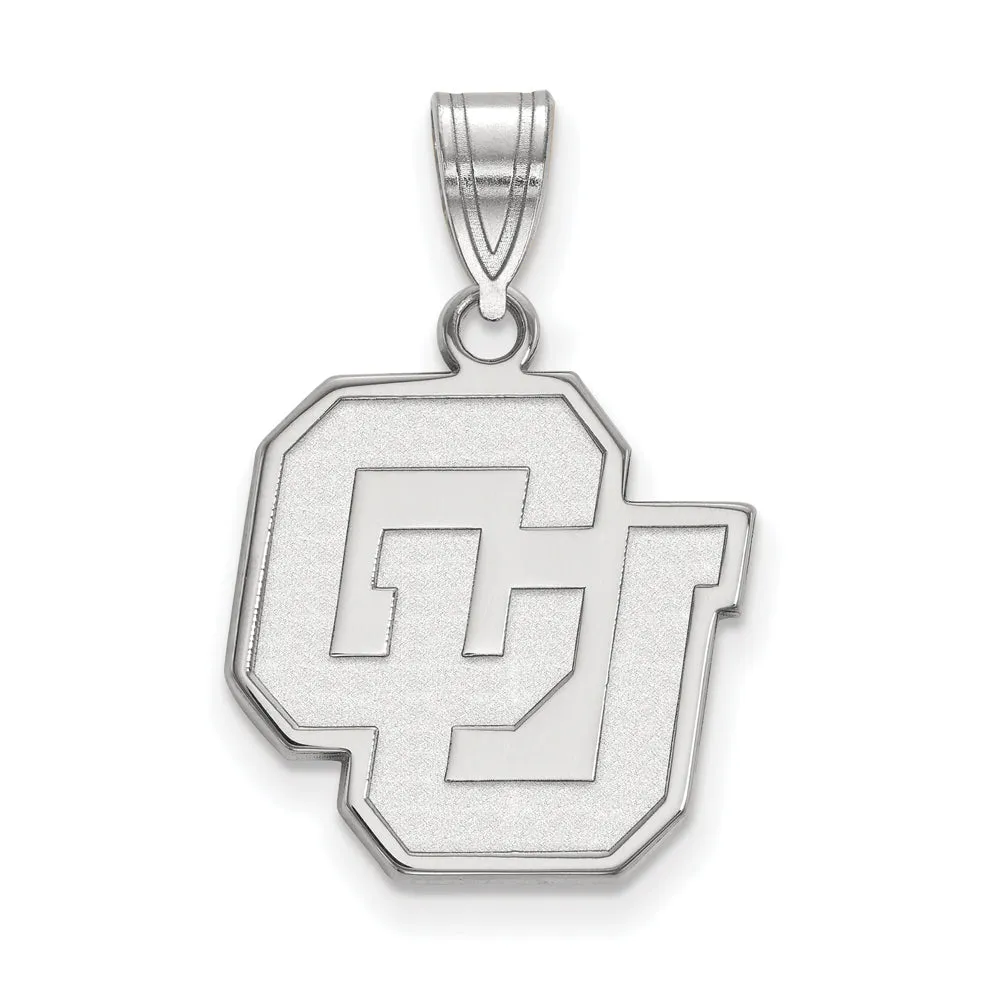 14k White Gold U of Colorado Medium Pendant