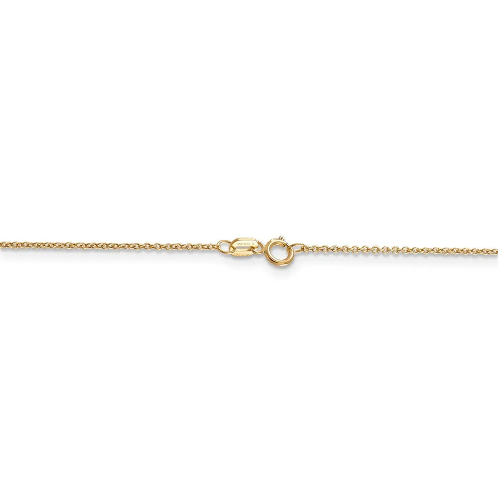 14k Yellow Gold 3D Baby Shoes Charm Necklace