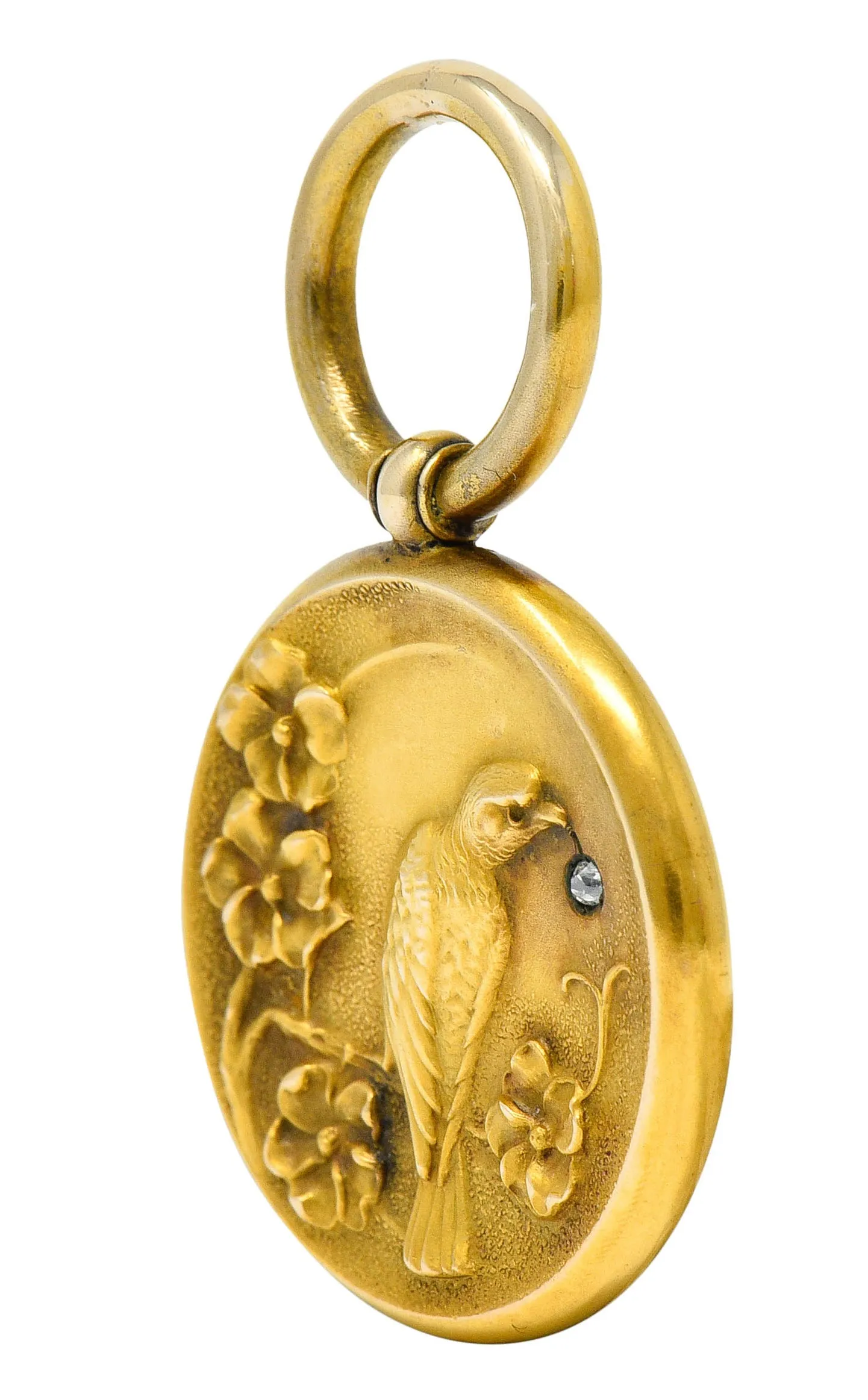 1900 Victorian Diamond 18 Karat Gold Eagle Pendant