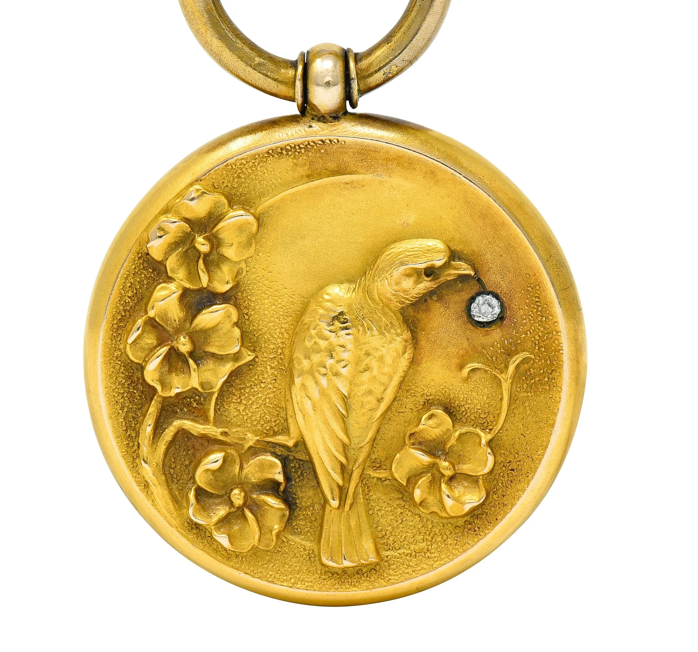 1900 Victorian Diamond 18 Karat Gold Eagle Pendant