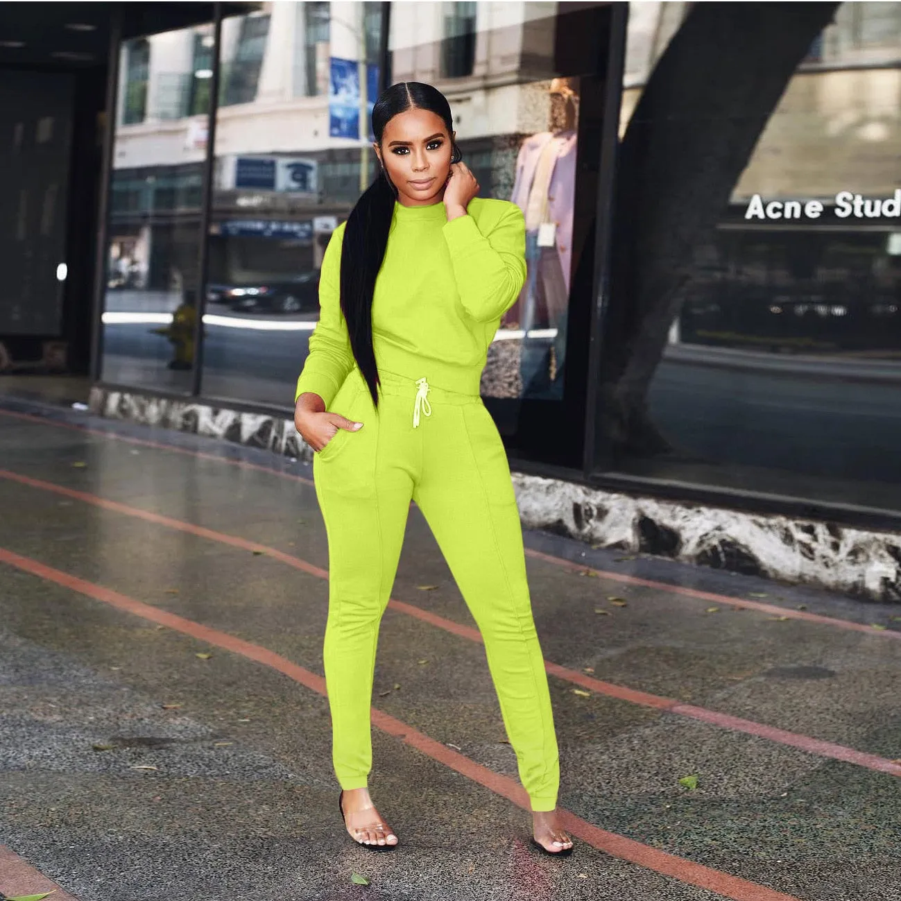 2 Piece Set Crop Top pants Set Sportwear Matching Set Workout sweat suits women jogging