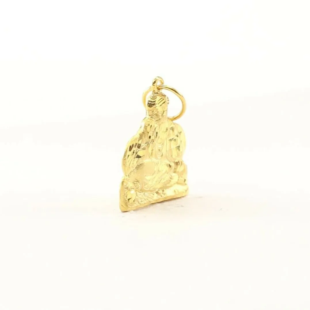 22k 22ct Solid Gold ELEGANT Simple Diamond Cut Religious Sai Baba Pendant P1519