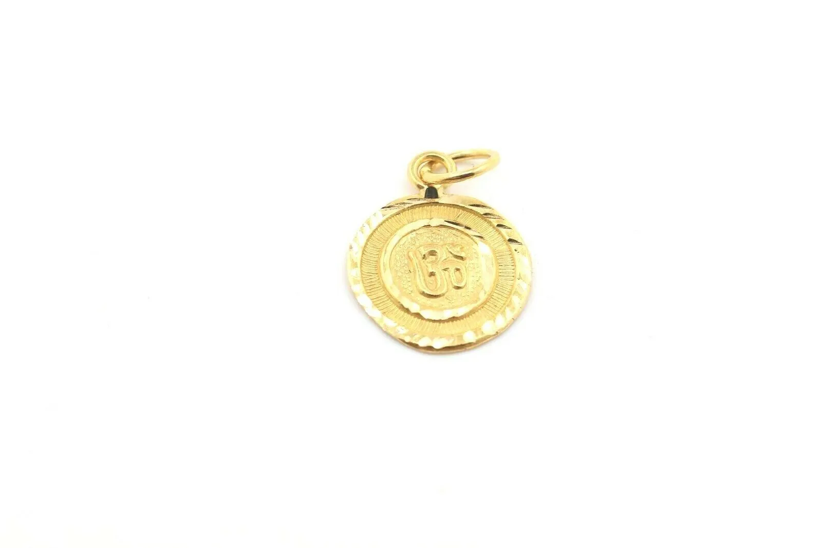 22k 22ct Solid Gold Hindu RELIGIOUS OM Pendant Locket p1005 ns