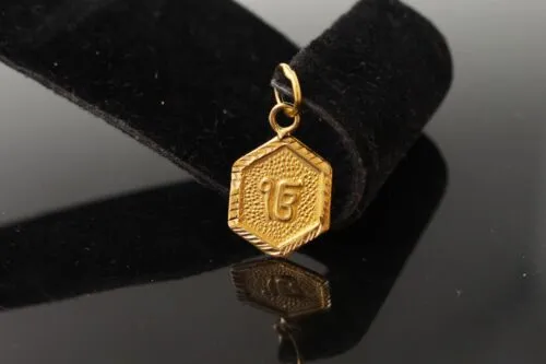 22k 22ct Solid GOLD SIKHI RELIGIOUS ONKAR PENDANT Design p1040 ns