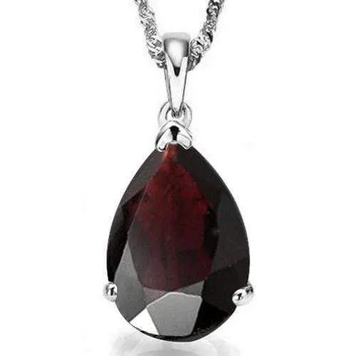 4/5 CT GARNET 10KT SOLID GOLD PENDANT