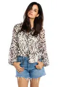 Allison Theadora Blouse in Brown Zebra