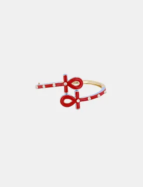 Ankh Bangle Red