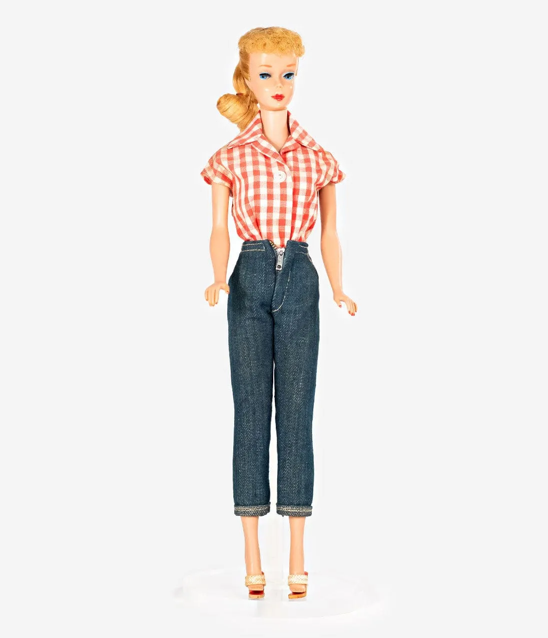 Barbie x Unique Vintage Dark Blue Denim Picnic Capri Pants