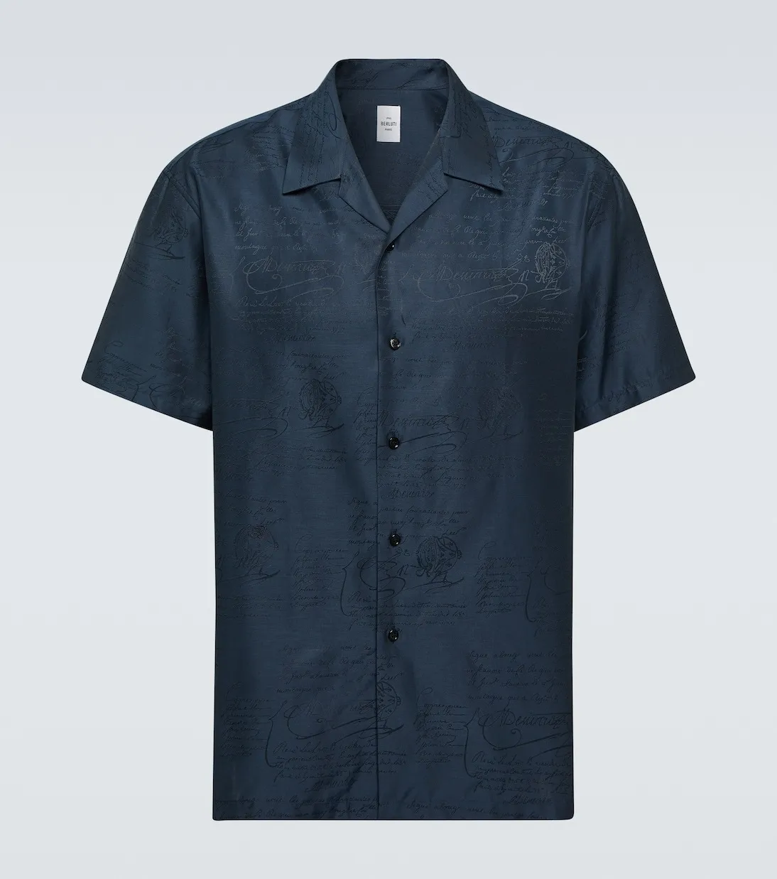 Berluti  |Silk Cotton Short Sleeves Logo Luxury Shirts