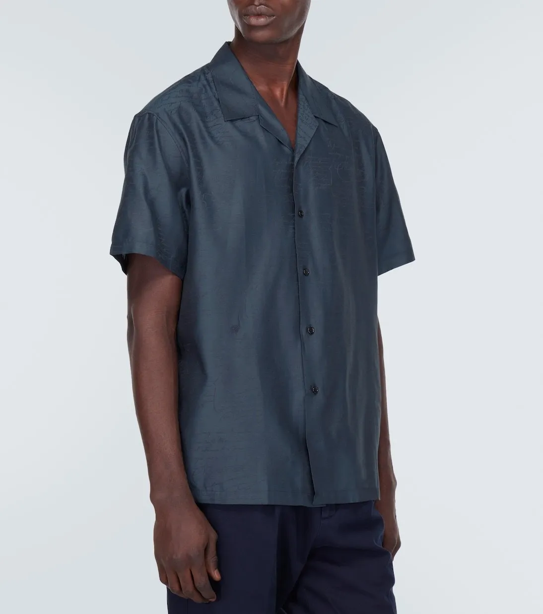 Berluti  |Silk Cotton Short Sleeves Logo Luxury Shirts