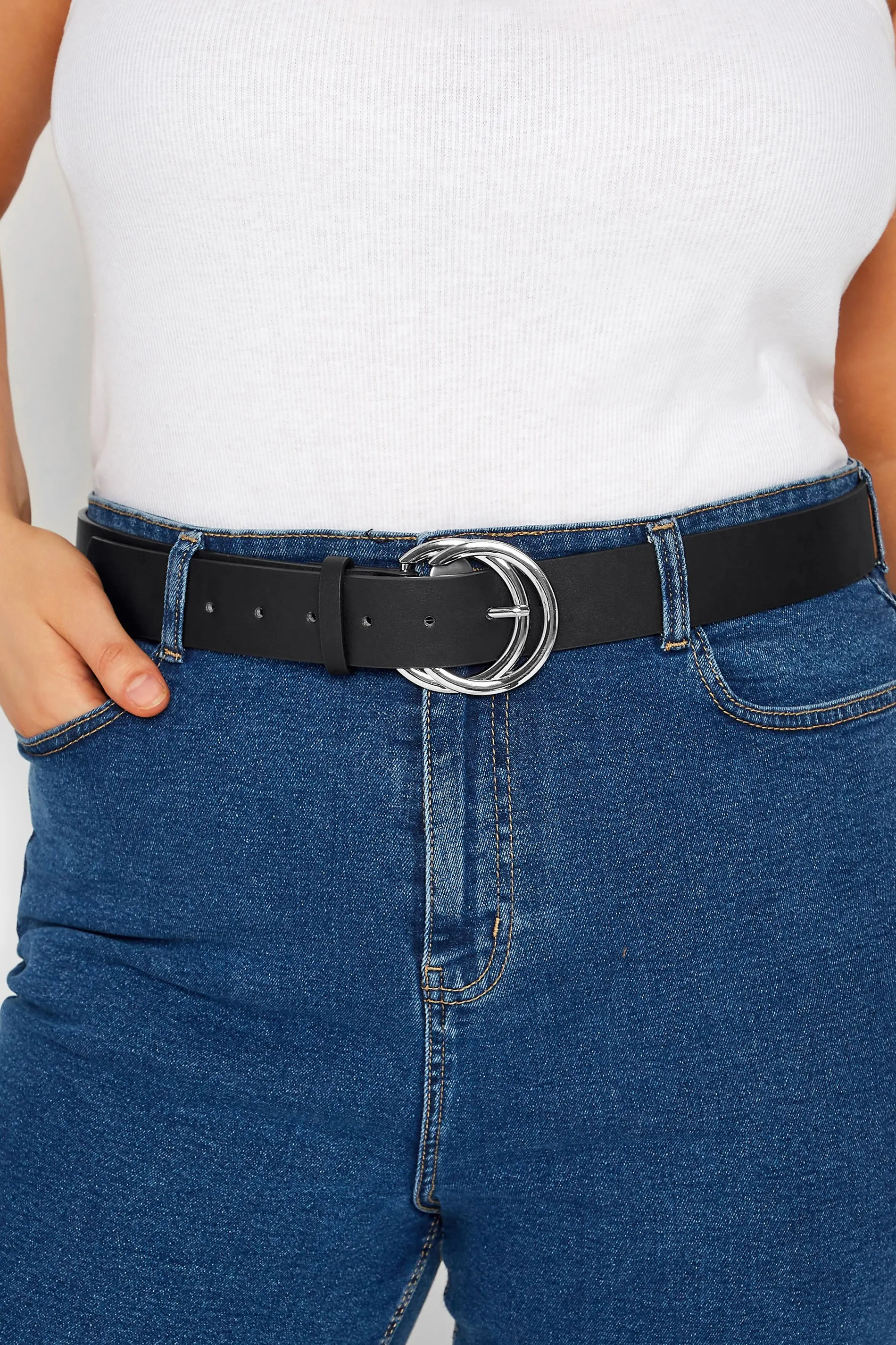 Black Double Hoop Belt