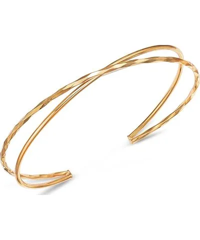 Bloomingdale's Fine Collection Bloomingdale's Crossover Openwork Cuff Bangle Bracelet in 14K Yellow Gold