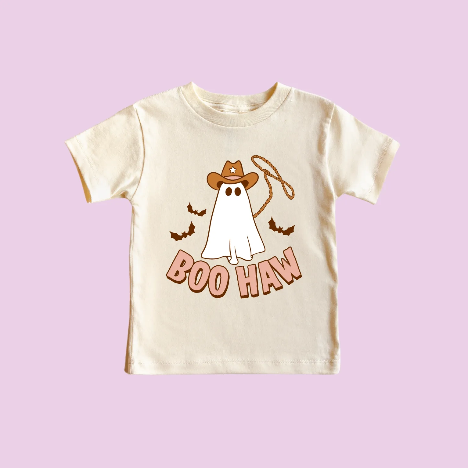 Boo Haw Halloween Trick or Treat T- Shirt / Natural