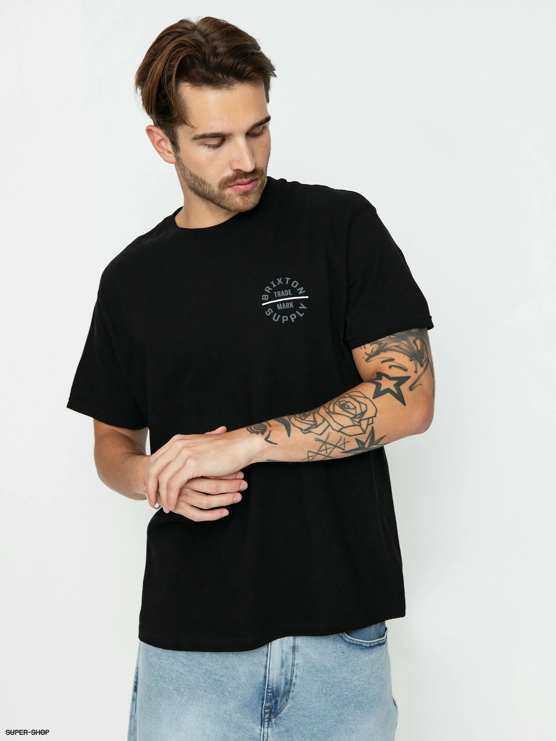 Brixton Oath V Stt T-shirt (black/whitecap/persimmon orang)