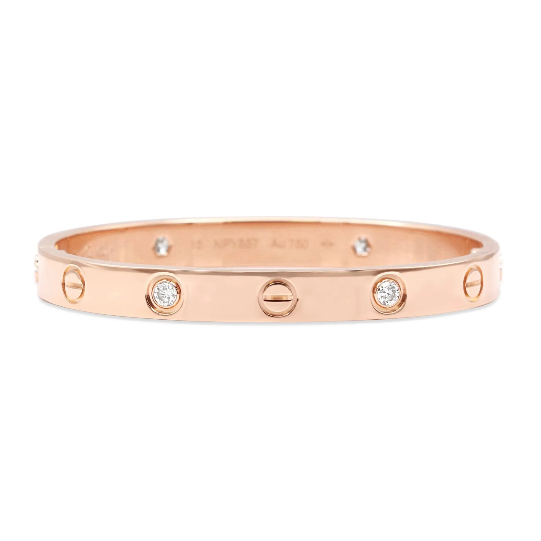 Cartier Diamond Set Love Bangle Size 15 - 18ct Rose Gold