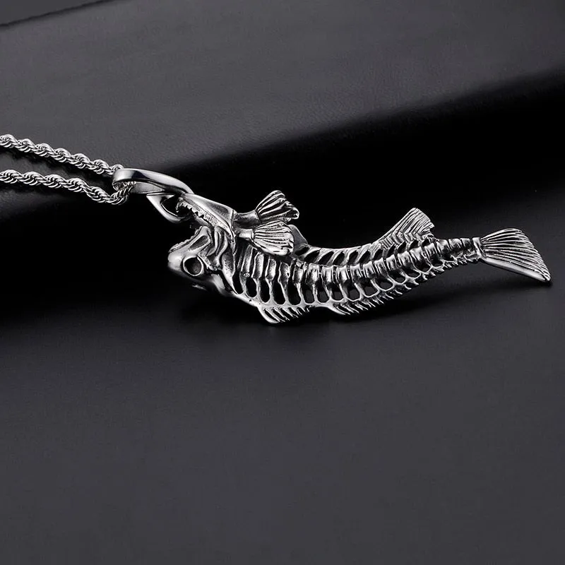 Charming Stainless Steel Skeleton Pendant Necklace