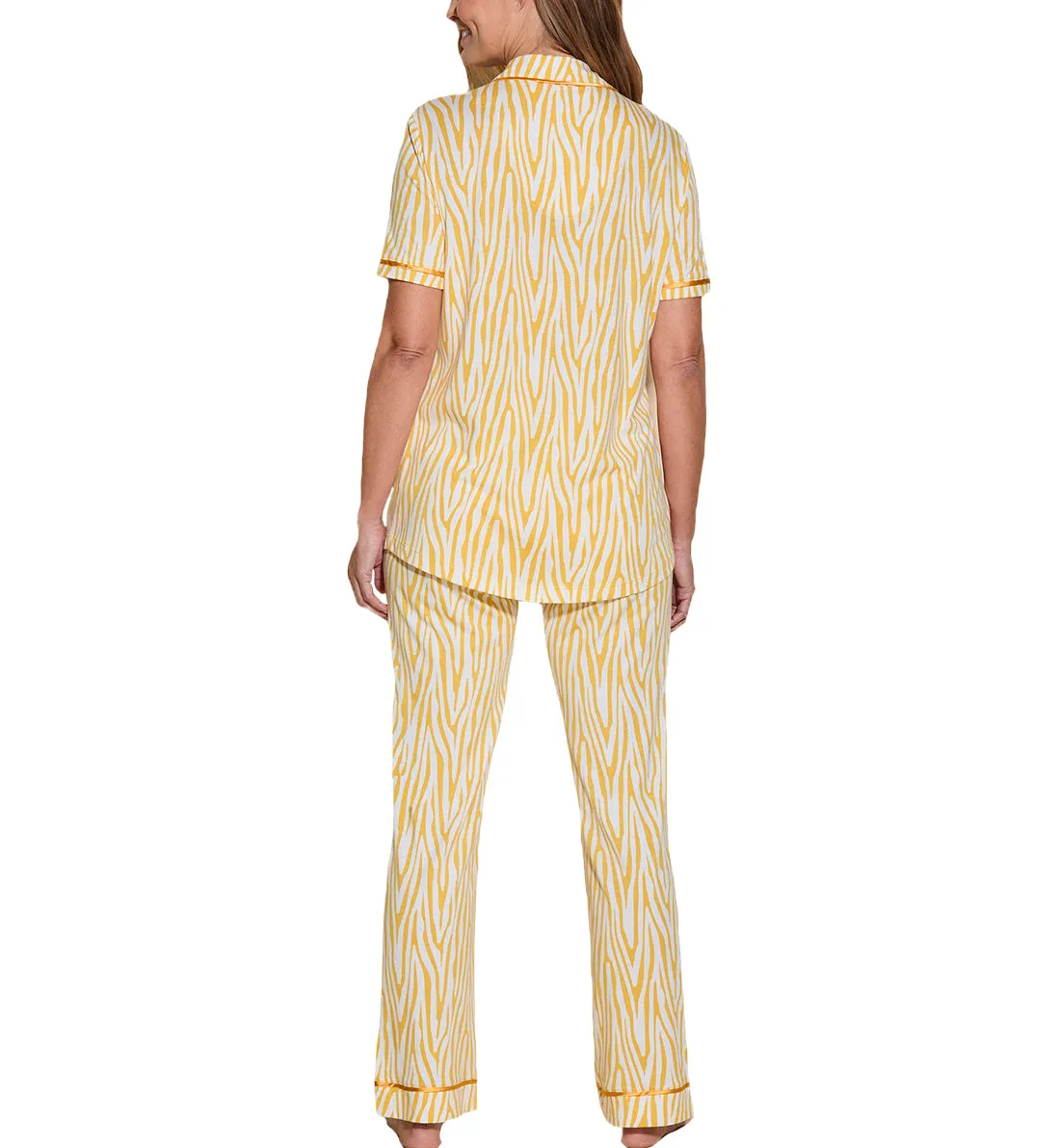 Cosabella Bella Print Short Sleeve Top & Pant PJ Set (AMORP9645) - Zebra/Serengeti Sun