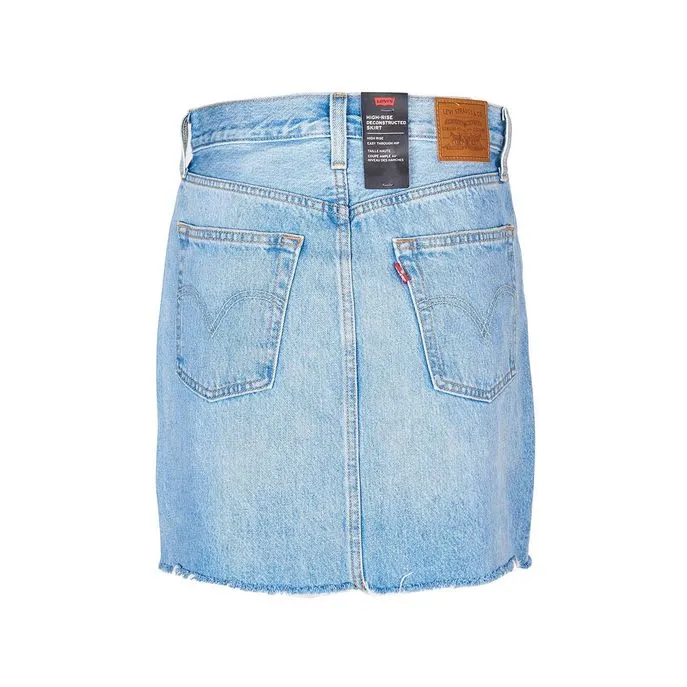 DECONSTRUCTED DENIM SKIRT Woman Light denim