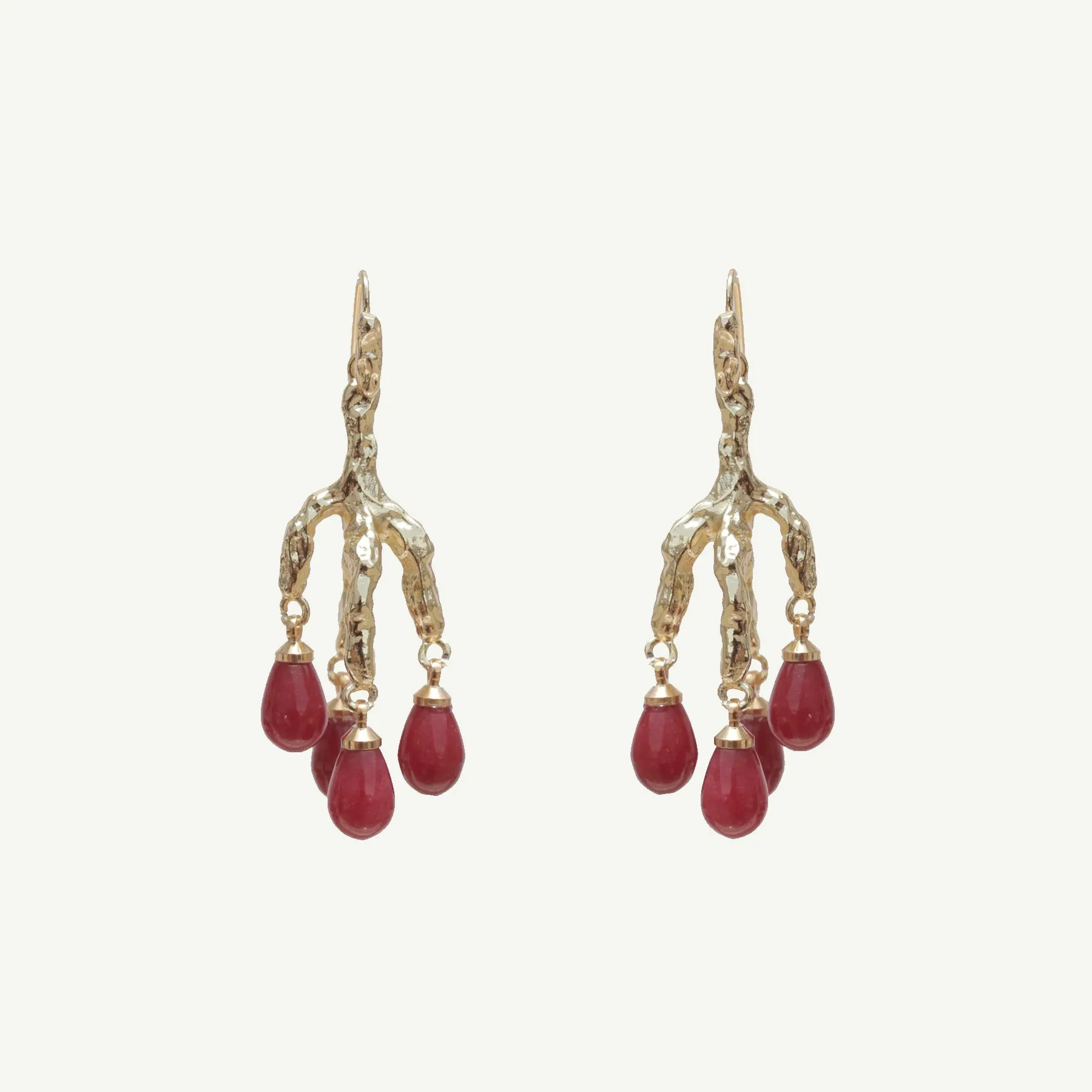 Delia Red Jade Earrings