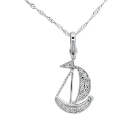 Diamond Sailboat Pendant