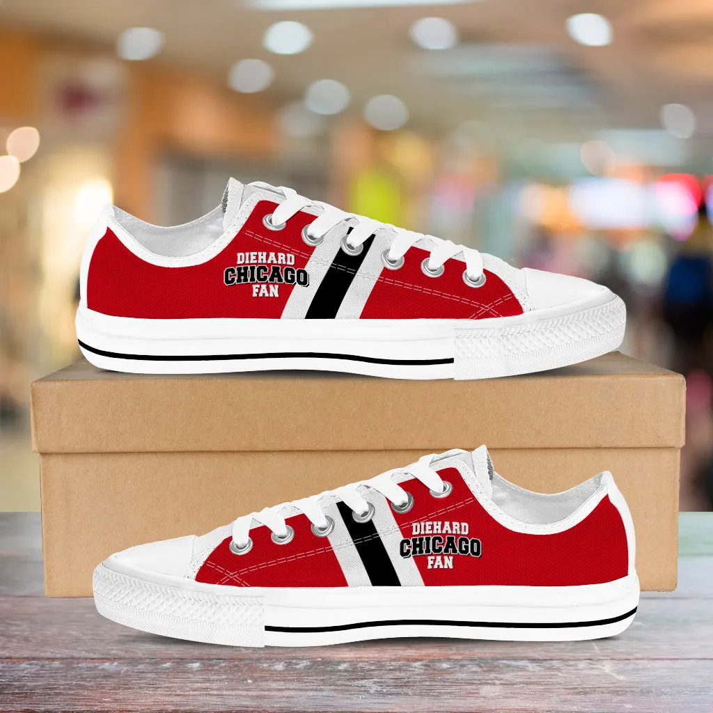 Diehard Chicago Fan Sports Low Top Shoes White