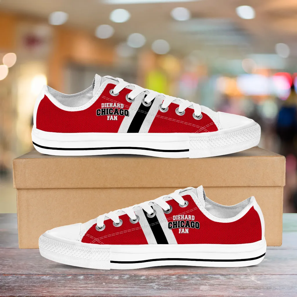 Diehard Chicago Fan Sports Low Top Shoes White