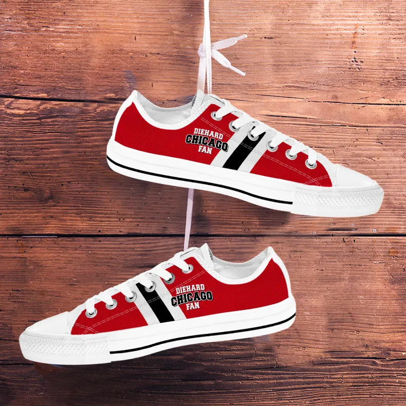 Diehard Chicago Fan Sports Low Top Shoes White