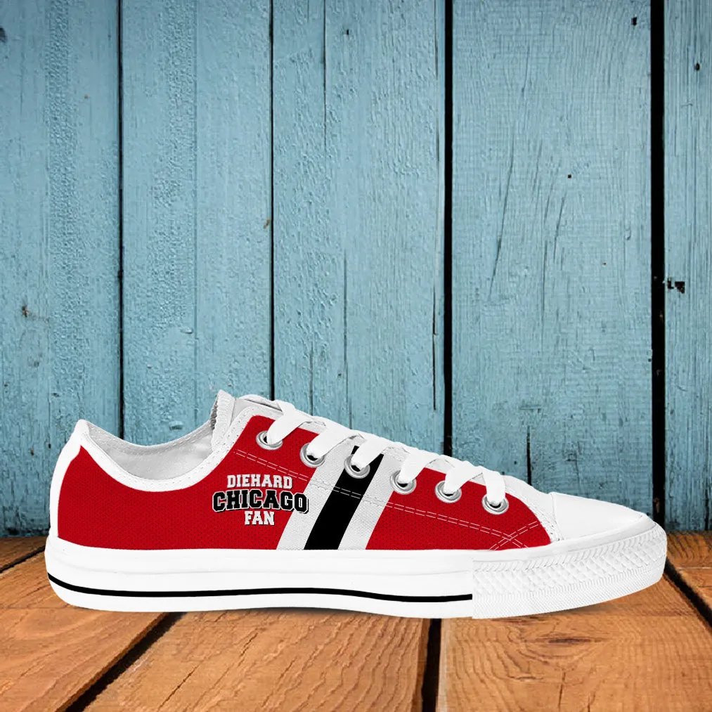 Diehard Chicago Fan Sports Low Top Shoes White