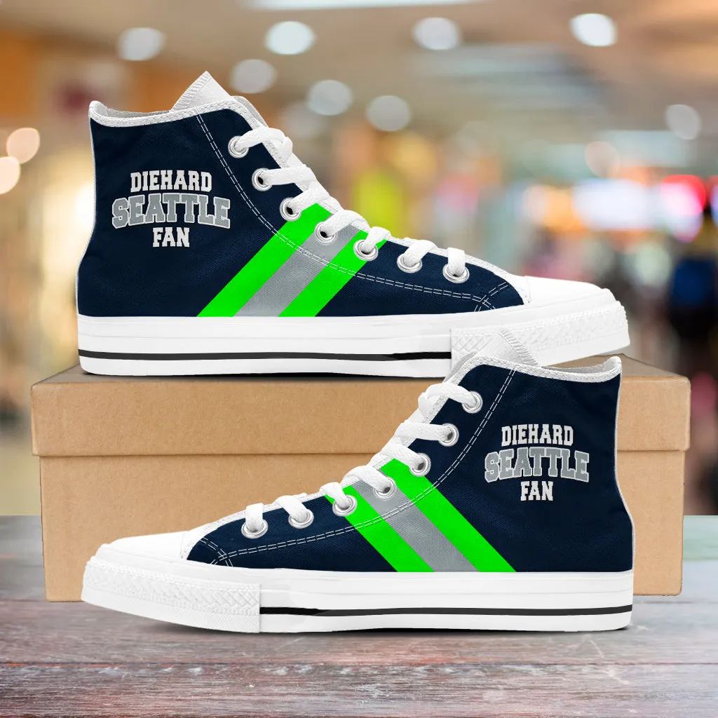 Diehard Seattle Fan Sports  High Top Shoes Navy