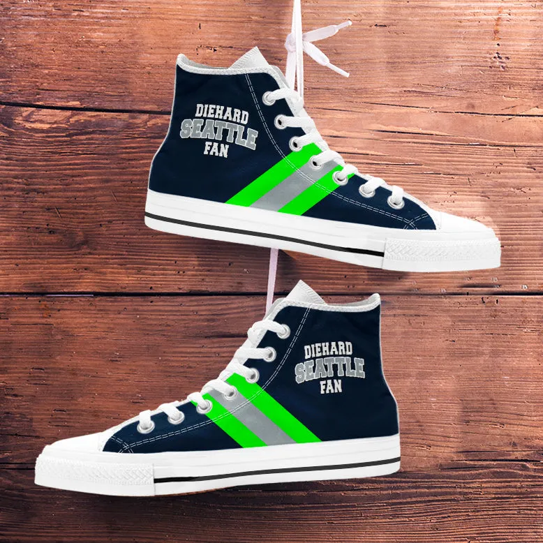 Diehard Seattle Fan Sports  High Top Shoes Navy