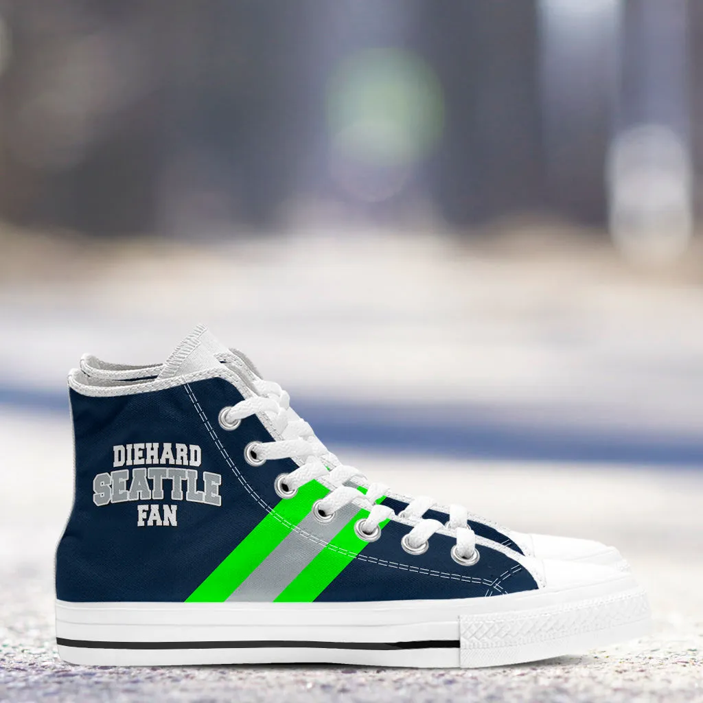 Diehard Seattle Fan Sports  High Top Shoes Navy