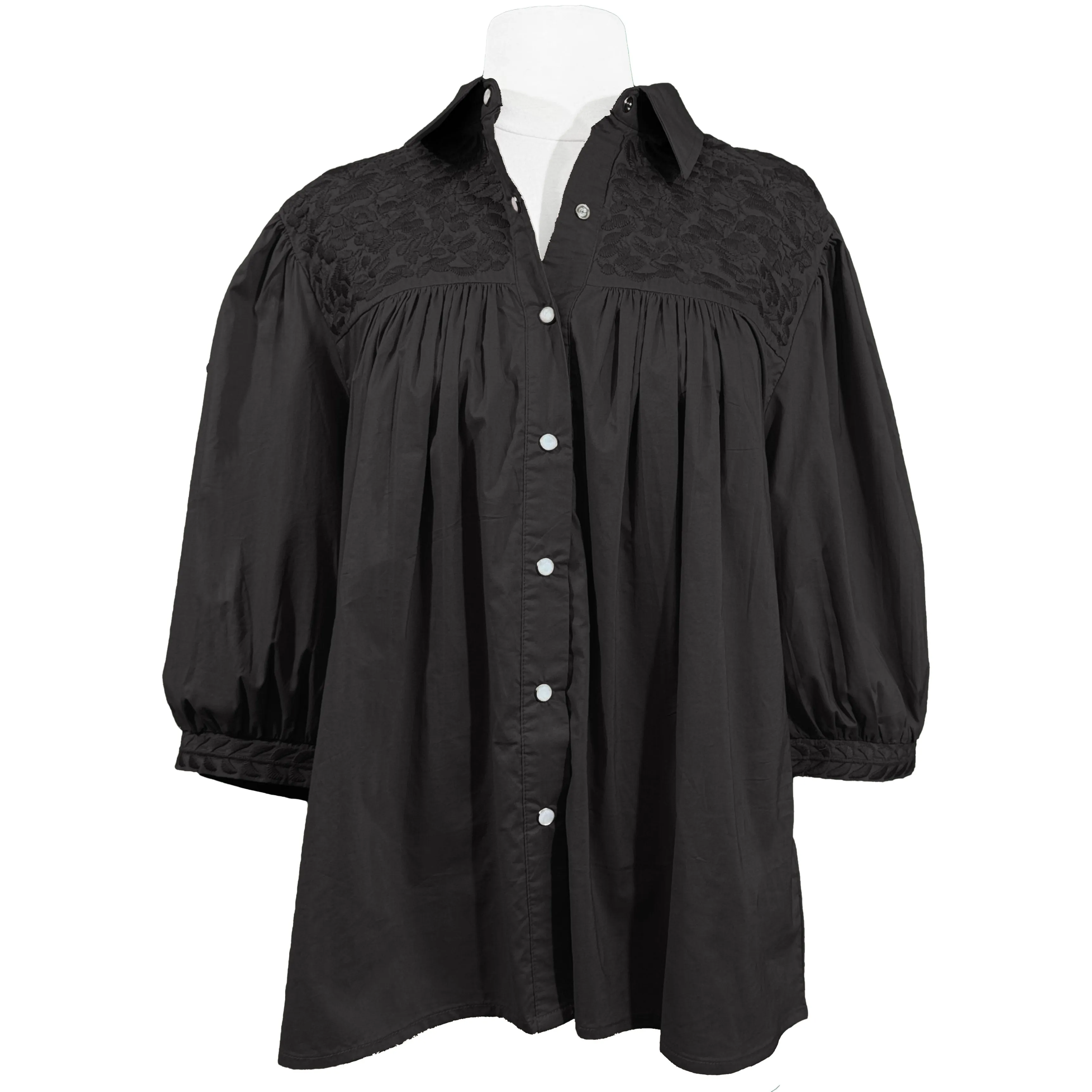 Double Black Cowgirl Blouse