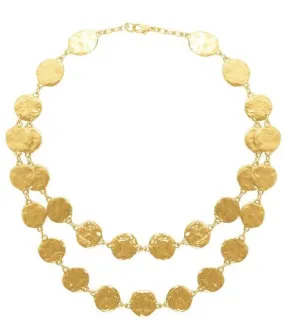 Double Gold Rounds Necklace