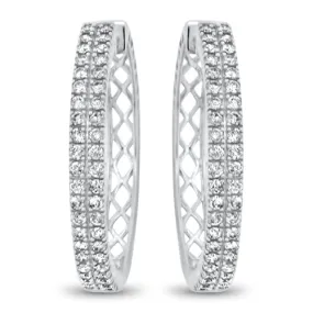 Double Row Diamond Hoops