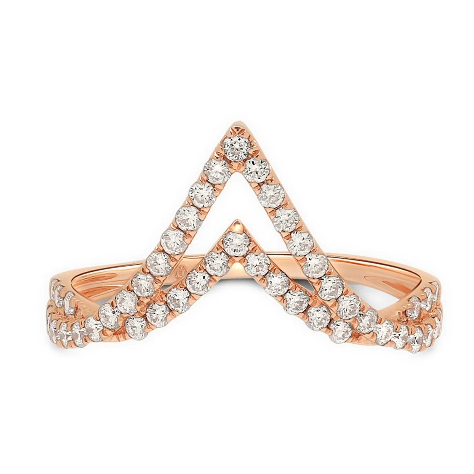 Double V Diamond Ring