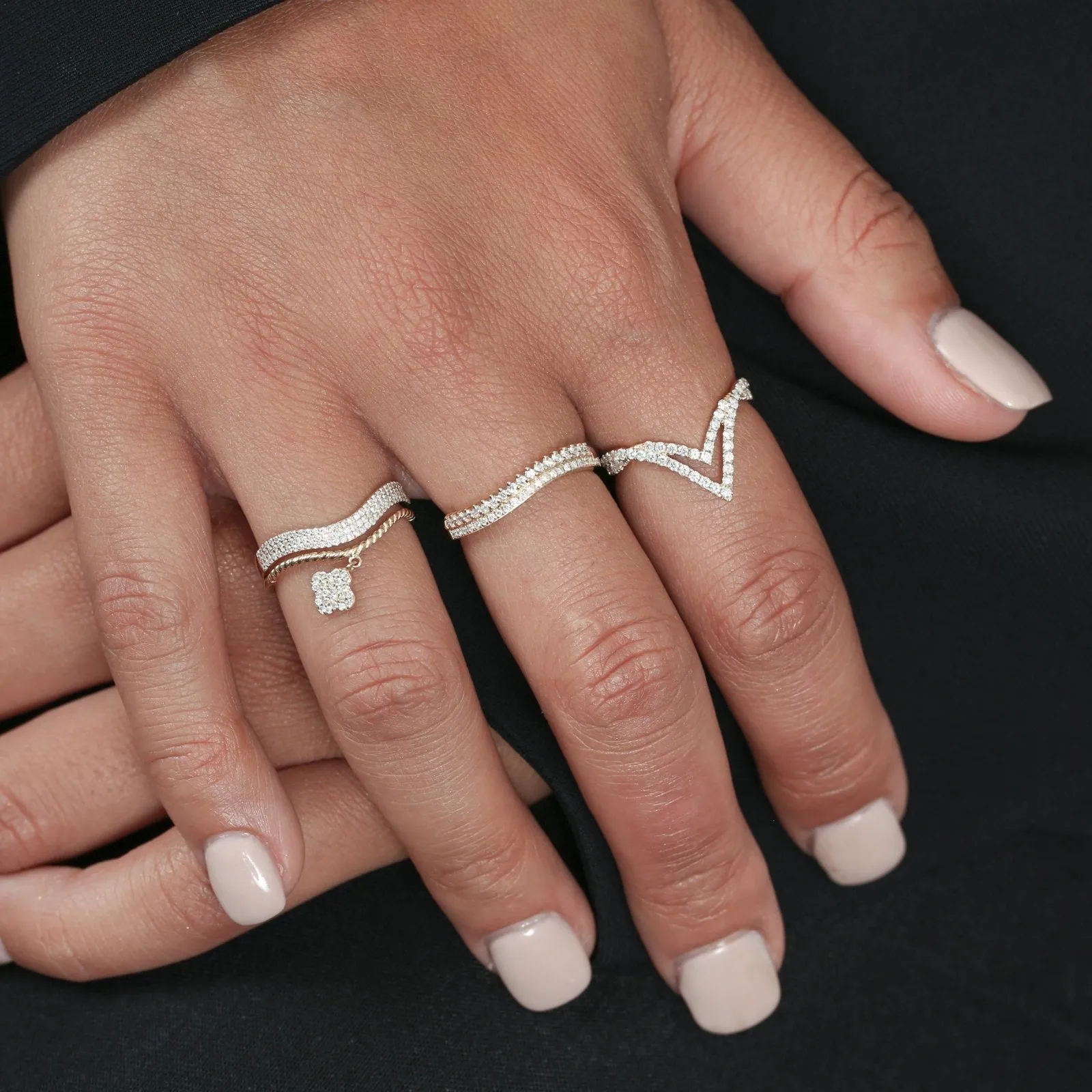 Double V Diamond Ring