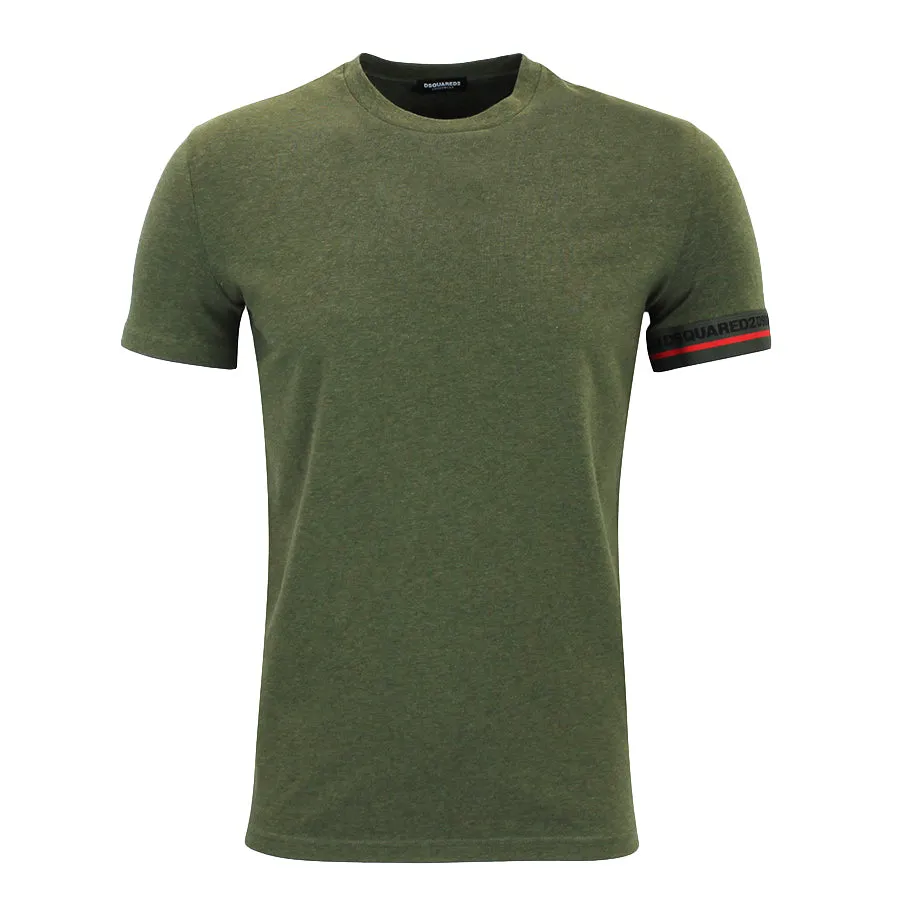 DSQUARED2 - Tape Sleeve Logo T-Shirt in Green