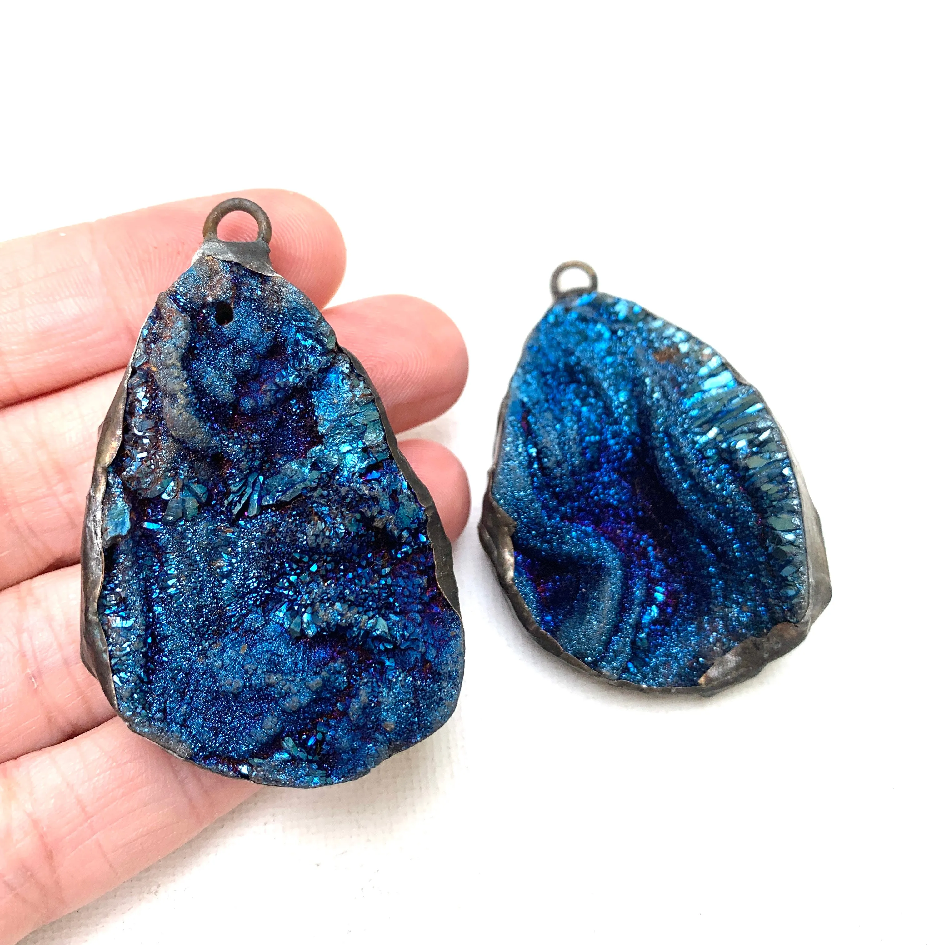 Electroplated Druzy Pendant