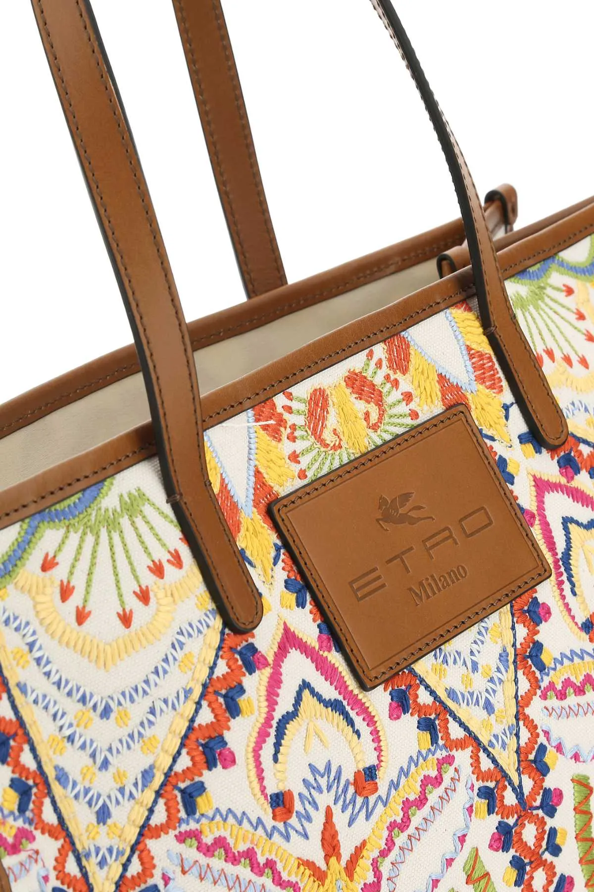 Etro Embroidered-Designed Top Handle Bag