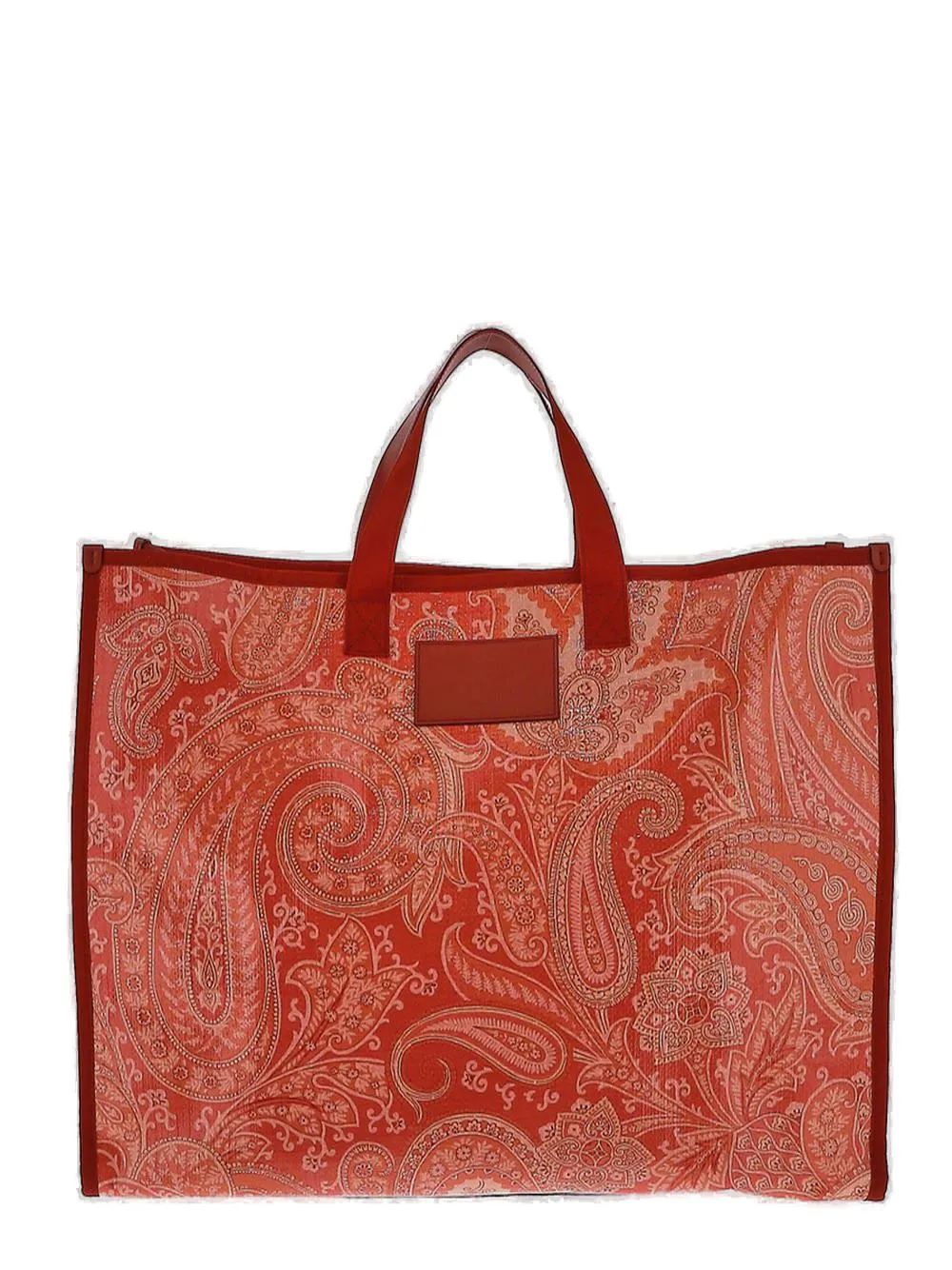 Etro Paisley Print Logo Patch Tote Bag