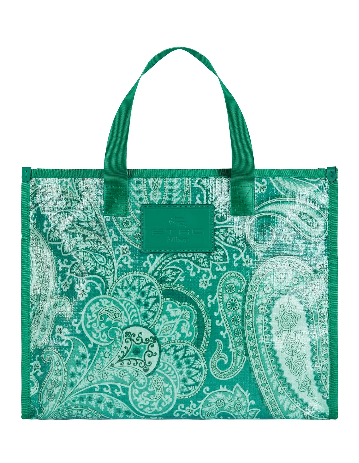 Etro Paisley Printed Logo Patch Tote Bag