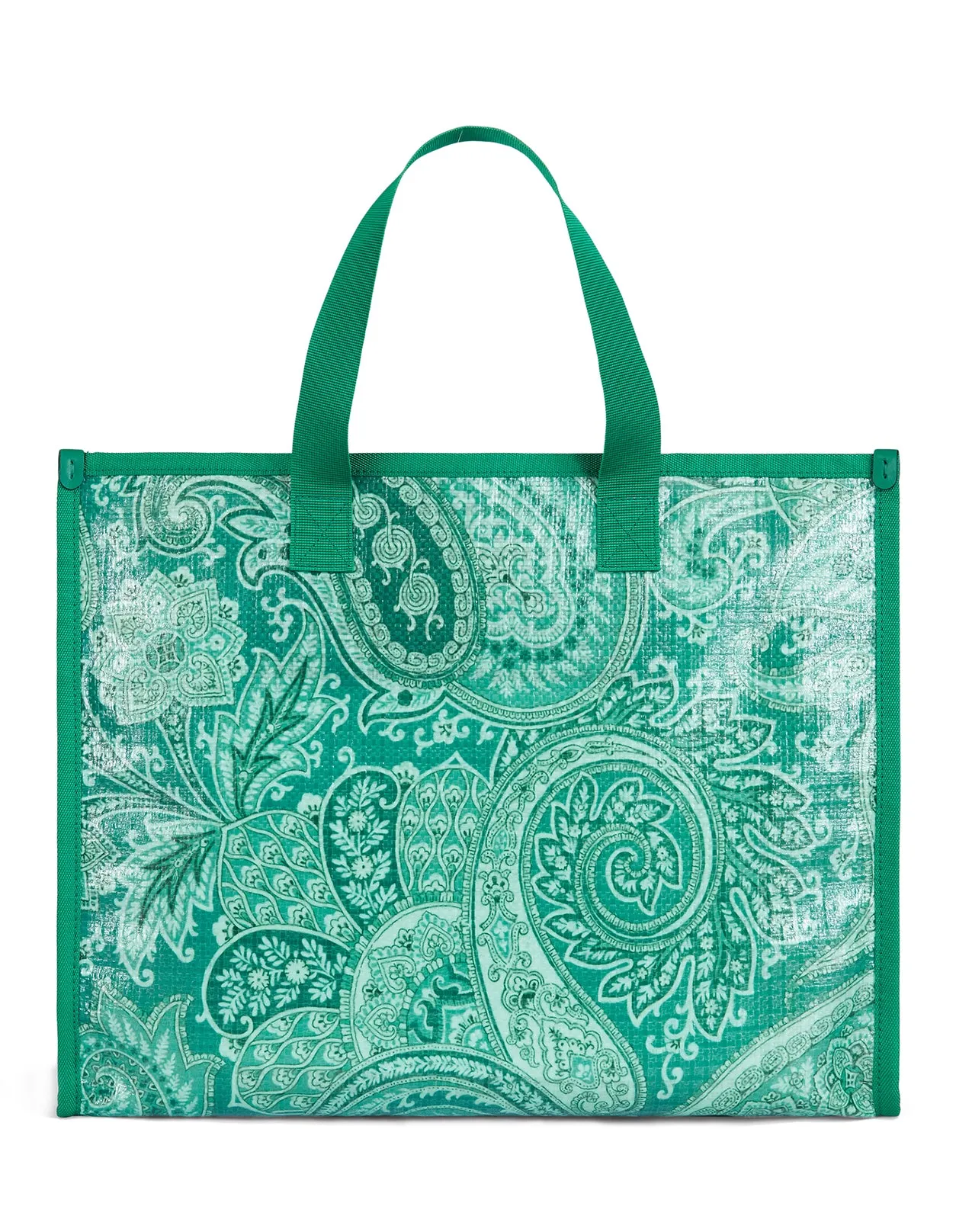 Etro Paisley Printed Logo Patch Tote Bag