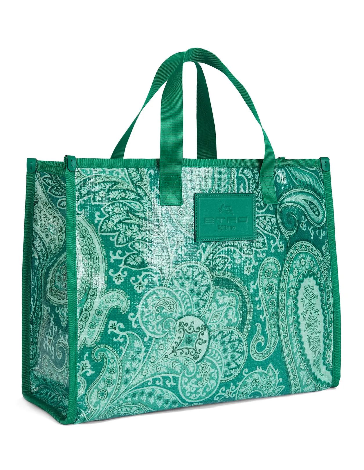 Etro Paisley Printed Logo Patch Tote Bag