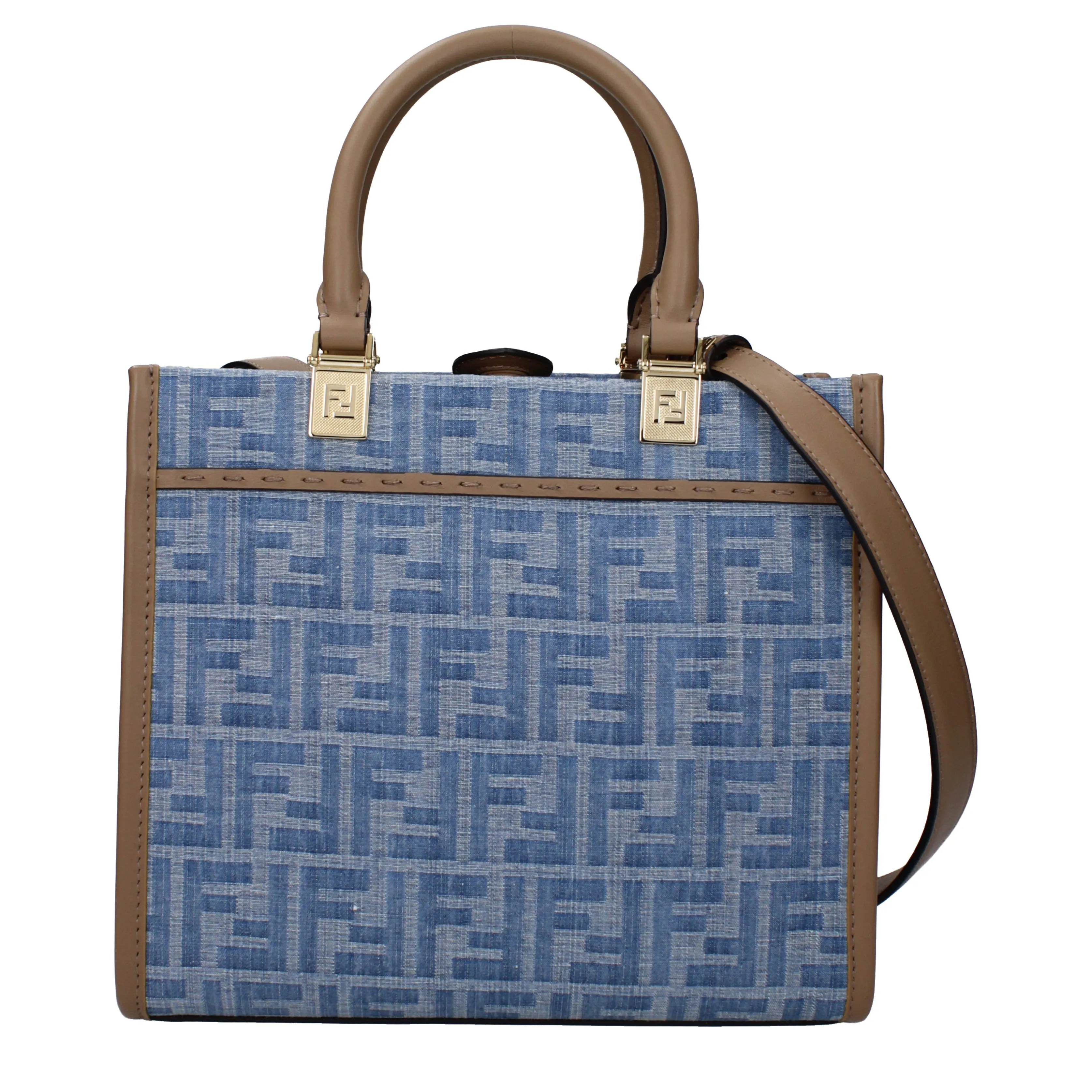 Fendi Hand Bags Sunshine Woman Fabric Blue/Denim